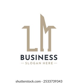 Letter LM House Logo for Real Estate Business Branding LM Property Management. Modern Initials AA Logo Design