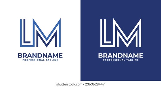 Letter LM Line Monogram Logo, suitable for business with LM or ML initials.