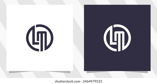 letter lm ml logo design