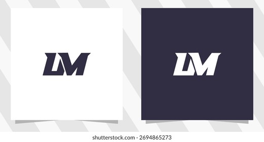 Letra lm ml Vector de diseño de logotipo