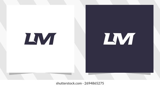 Letra lm ml Vector de diseño de logotipo