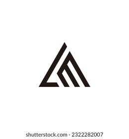 Letter Lm triangle geometric symbol simple logo vector