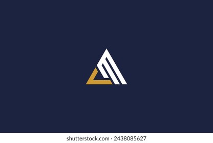 letter lm with triangle logo icon design vector design template inspiration