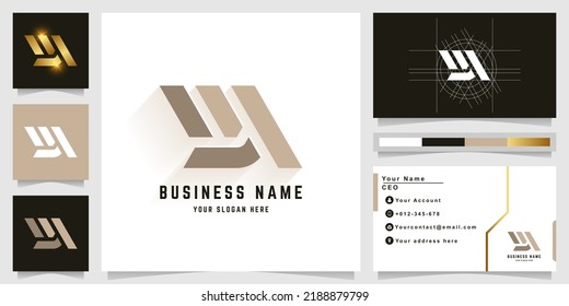 Letter LM or UM monogram logo with business card design