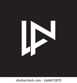 letter ln abstract simple geometric overlapping line logo vector
