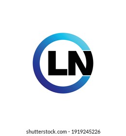 Letter LN circle logo design vector