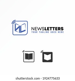 Letter LN font, book, and signal image graphic icon logo design concept vector stock. Can be used as a symbol related to education or tech