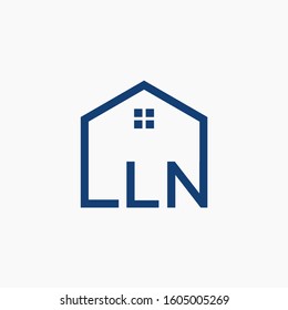 letter LN with home element. initial L N Real Estate concept. Construction logo template, Home and Real Estate icon. Housing Complex Simple Vector Logo Template. - vector
