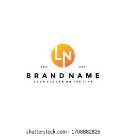 letter LN logo design vector template