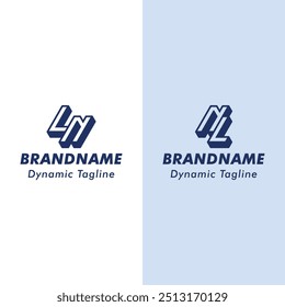 Logotipo del monograma de la letra LN y NL 3D, conveniente para el negocio con las iniciales de NL o de LN