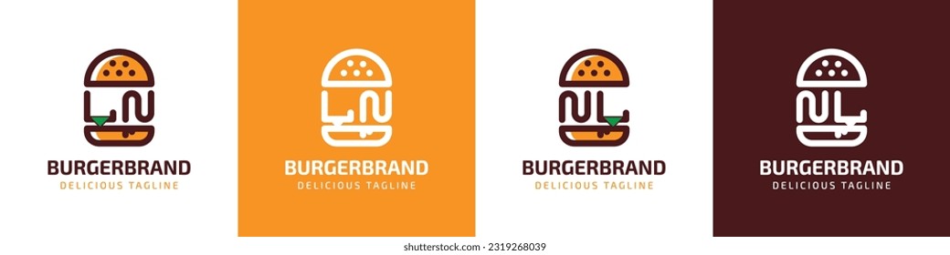 Letter LN and NL Burger Logo, suitable for any business related to burger with LN or NL initials.