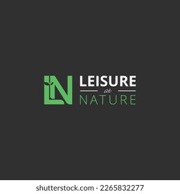 Letter LN with plant leaves sprout grow logo design vector illustration