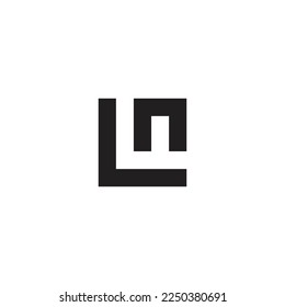 letter ln simple geometric line square logo vector 