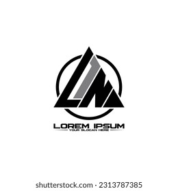 Letter LN triangle logo design vector