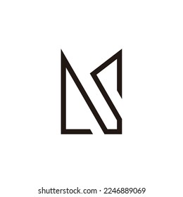 letter lns simple geometric thin line logo vector 