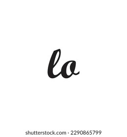 Letter lo connect geometric symbol simple logo vector