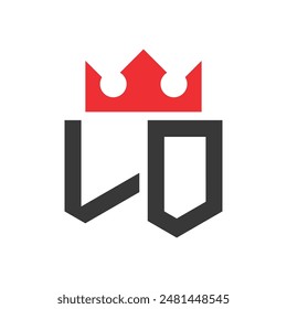 Letter LO Crown Logo. Crown on Letter LO Logo Design Template