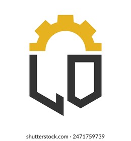 Letter LO Gear Logo Design for Service Center, Repair, Factory, Industrial, Digital and Mechanical Business