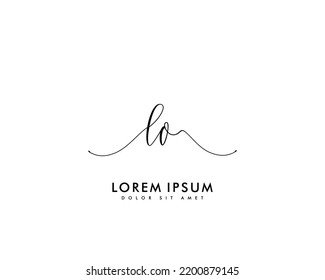 Letter LO Initial handwriting logo with signature and hand drawn style.
