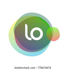 Letter LO logo with colorful splash background, letter combination logo design for creative industry, web, business and company.
