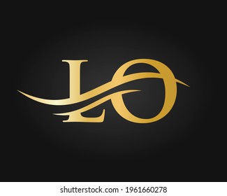 Letter LO Logo Design for business and company identity. Creative LO letter with luxury concept