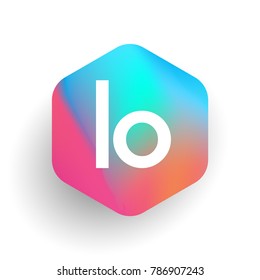 Letter LO logo in hexagon shape and colorful background, letter combination logo design for business and company identity.

