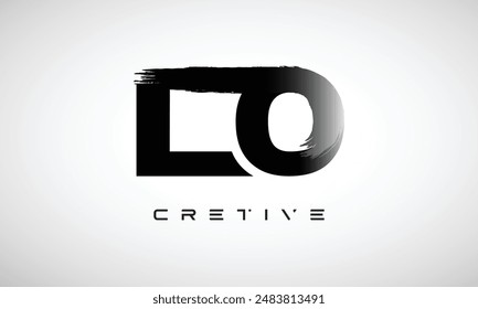 Letter LO logo logotype icon concept with brush style, and joining letter logo design vector	