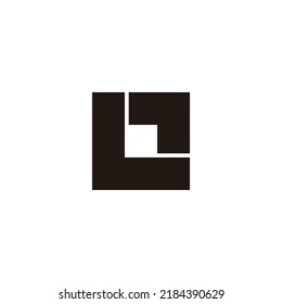 Letter LO OL L O square, outlines geometric symbol simple logo vector