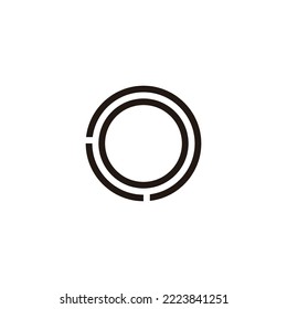 Letter Lo oL L o lines, circle geometric symbol simple logo vector