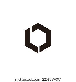 Letter LO OL L O hexagon geometric symbol simple logo vector