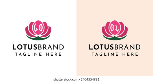 Letter LO and OL Lotus Logo Set, suitable for business related to lotus flowers with LO or OL initials.