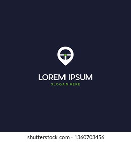 Letter I Location Map Creative Business Logo