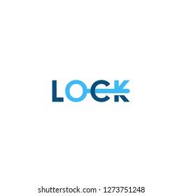 letter lock key typography modern logo vector icon download