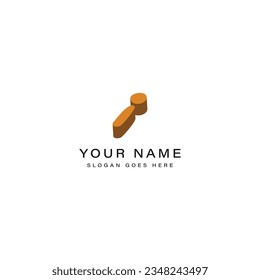 Logo de la letra I en diseño 3d. Ilustración vectorial creativa con forma de firma del alfabeto tipográfico y caricaturista I