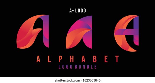 Logotipo de letra A. Logo de la letra A con color de graduación.