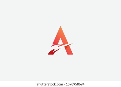 Letter logo A. Initial Icon A, and lightning crop vector, lightning triangle illustration symbol. 