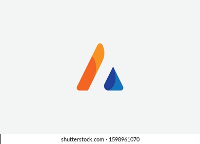 Letter logo A. Initial Icon A, and negative slash space vector, slash triangle illustration symbol. 