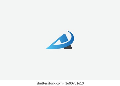 Letter logo A. Initial A and swoosh for company icon
