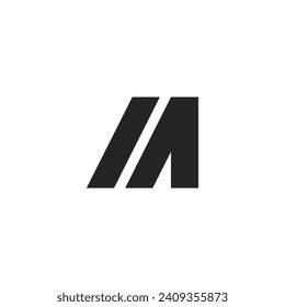 Letter logo I and A, or N with blank background 