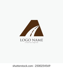 Letter a logo, letter a, way, travel, road logo, letters, letter a road logo, speed, highway, path, transport, street fully editable vector logo template