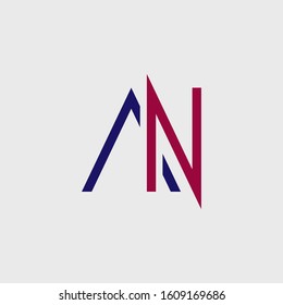 A letter logo abstract black and red