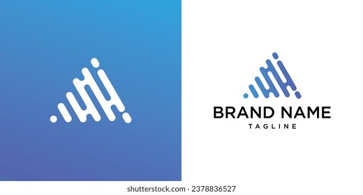 letter A logo abstract color gradation white background