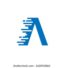 letter A logo with abstract concept. blue isolated white textiles. for company and graphic design. illustration vector