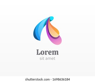 Schreiben Sie ein Logo. Abstraktes Symbol für kreative Buchstaben mit Ebenen