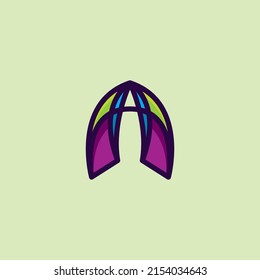 Diseño abstracto del logotipo de la carta A