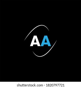 A A letter logo abstract design on black color background
