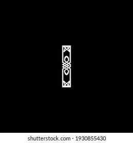 I letter logo abstract design on black color background. i alphabet
