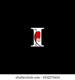 I letter logo abstract design on black color background. i alphabet