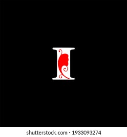 I letter logo abstract design on black color background. i alphabet