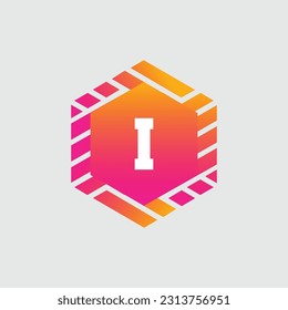 I Letra Logo diseño geométrico abstracto plantilla vectorial Logotipo icono Tecnología digital estilo.